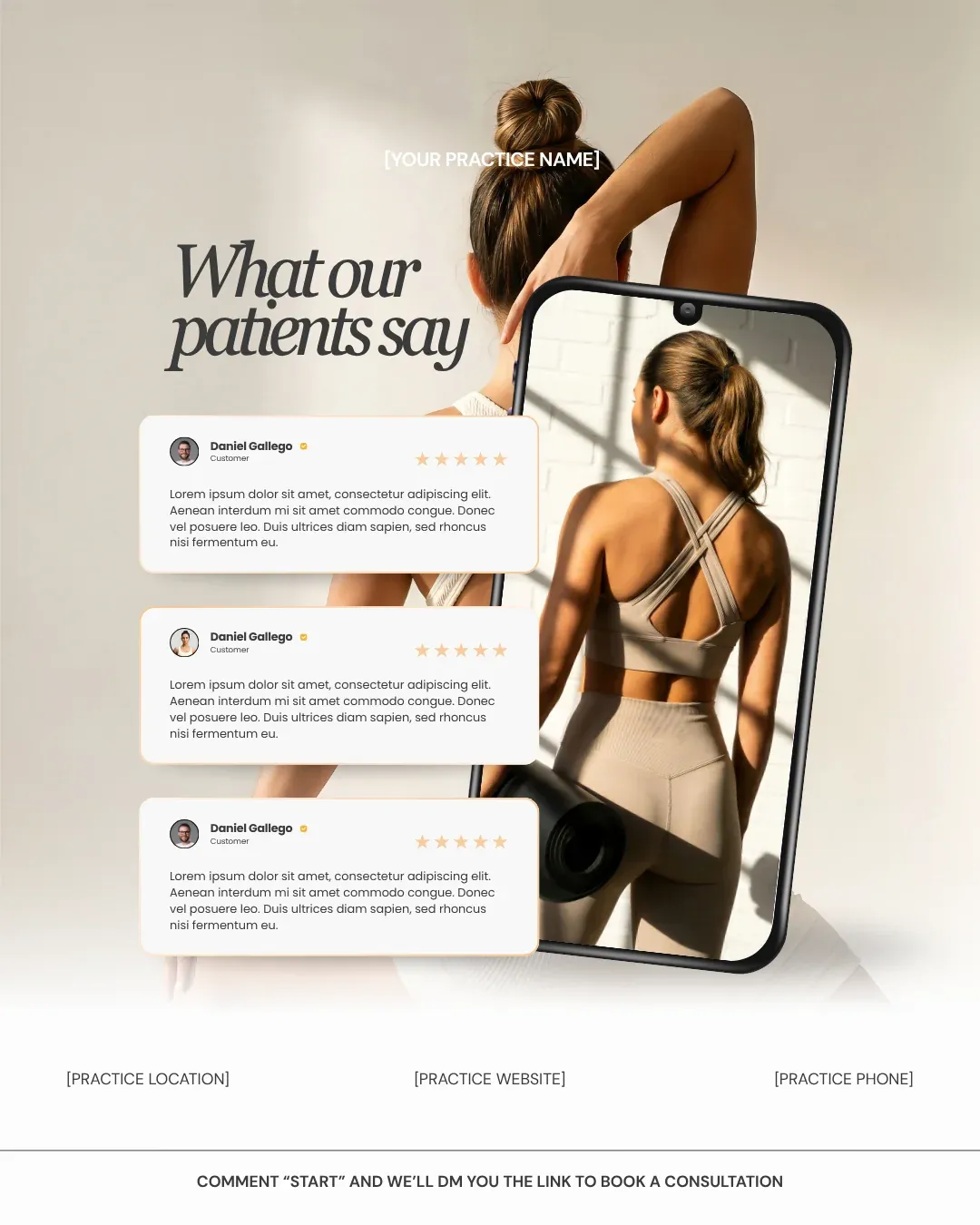 Customizable Canva Instagram post template for chiropractors — example 1