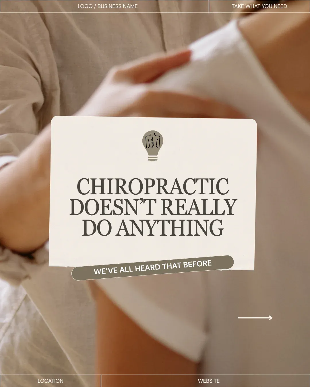 Customizable Canva Instagram post template for chiropractors — example 3